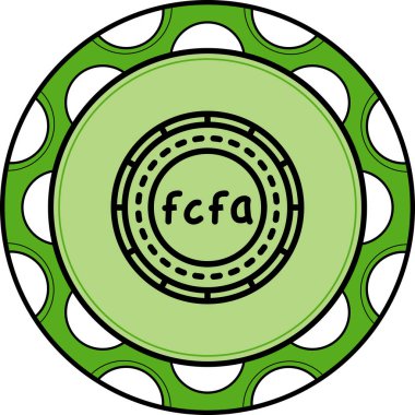 Orta Afrika Sikkesi Eşsiz Yenilikçi Dijital Grafik Sembolü
