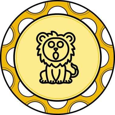 Aslan Hattı Simgesi Beyaz Arkaplanda İzole Edildi