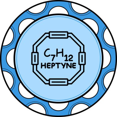 Heptyne molekülünün kimyasal yapısı, basit web simgesi
