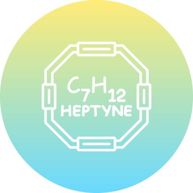 Heptyne molekülünün kimyasal yapısı, basit web simgesi