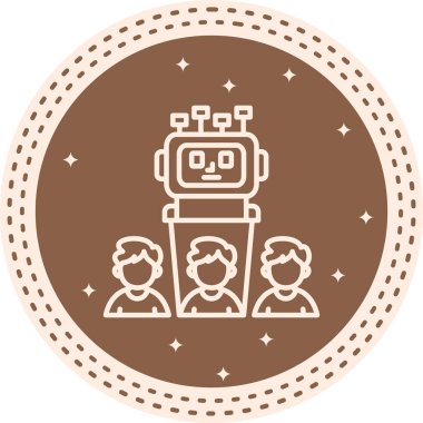 AI Konferans Satırı Simgesi Basit Görüntü Beyaz Arkaplanda İzole Edildi