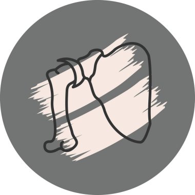 Scapula kemik simgesi, basit düz çizim