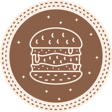 Çizburger Hattı Simgesi, Beyaz Arkaplanda Basit Resimler 