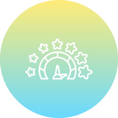 beyaz düğme veya küre beş yıldızlı bir hız göstergesi simgesi