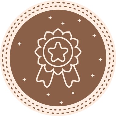 Rozet simgesi, vektör illüstrasyonu basit tasarım