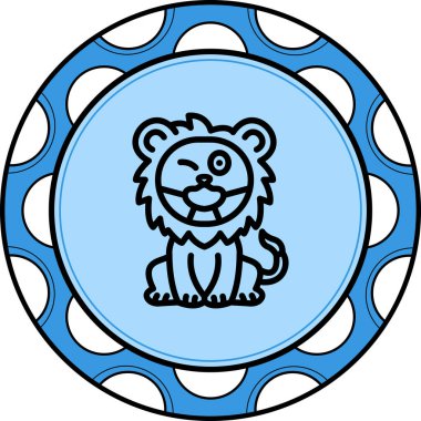 Aslan Hattı Simgesi Beyaz Arkaplanda İzole Edildi