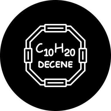 Decene molekülünün kimyasal yapısı, basit web simgesi