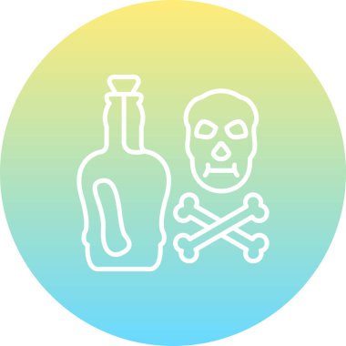 Çapraz kemikli korsan şişe ve kafatası. Profesyonel Düz simge