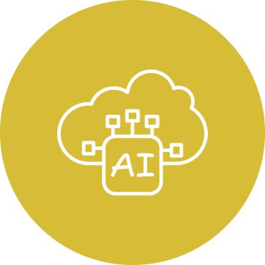 AI Bulut Servis Simgesi, Beyaz Arkaplan Görüntü