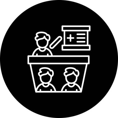 Tıbbi Konferans Hattı Düz Simgesi