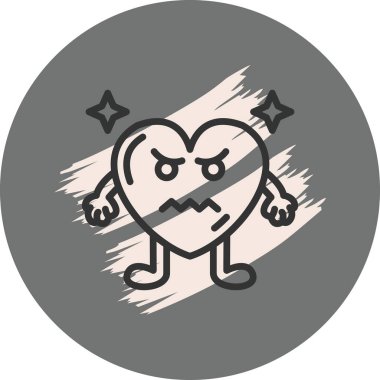 Ağlayan Kalp Eşsiz Düz Dijital Tasarım Nesnesi