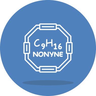 Nonyne molekülünün kimyasal yapısı, basit web simgesi
