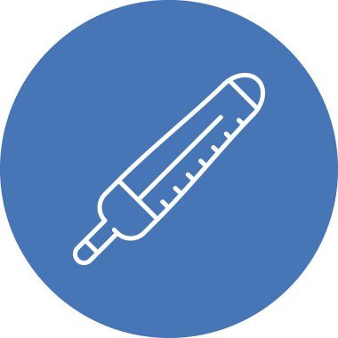 İşaretli ölçekli ve sensör uçlu tıbbi termometre çapraz konumda. Uygulama için uygun simge.