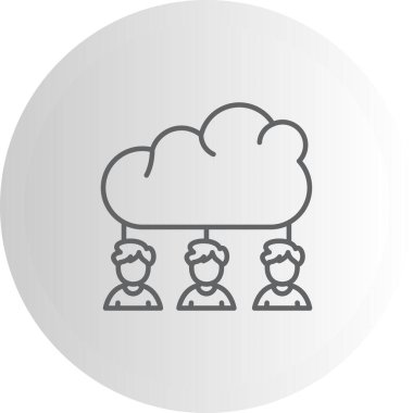 Bulut İşbirliği Simgesi, Beyaz Arkaplan Görüntü