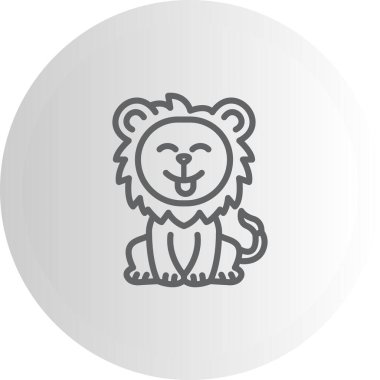 Aslan Hattı Simgesi Beyaz Arkaplanda İzole Edildi