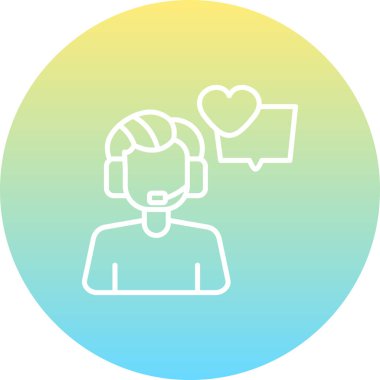 Müşteri destek hattı simgesi, vektör illüstrasyonu