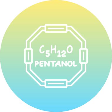 Pentanol molekülünün kimyasal yapısı, basit web simgesi