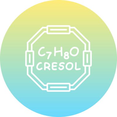 Cresol molekülünün kimyasal yapısı, basit web simgesi