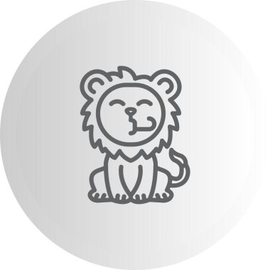 Aslan Hattı Simgesi Beyaz Arkaplanda İzole Edildi