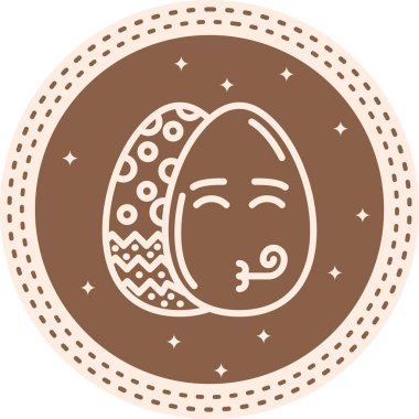 Paskalya Partisi Yumurta Yürekli Eşsiz Web Grafik Çizimi