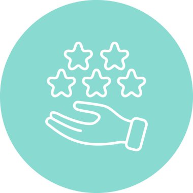 Müşteri ikonu, 5 yıldızlı el.