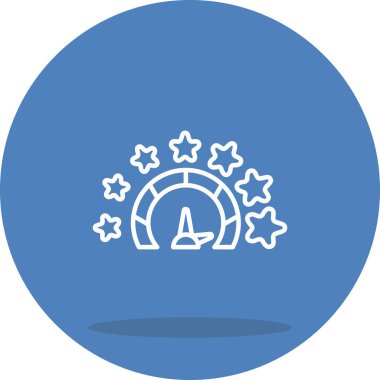 beyaz düğme veya küre beş yıldızlı bir hız göstergesi simgesi