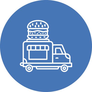 Burger Truck Hattı Basit Simge