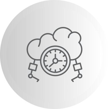 Bulut Gerçek Zaman Eşgüdümlü Yüksek Çözünürlüklü Düz Tasarım Sembolü