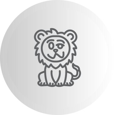 Aslan Hattı Simgesi Beyaz Arkaplanda İzole Edildi