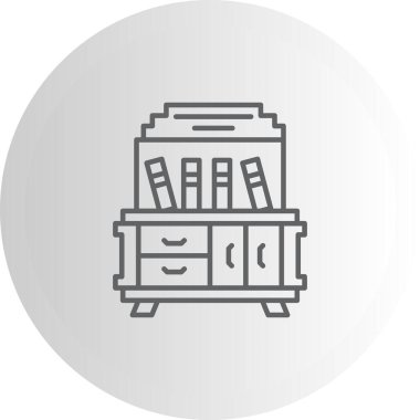 Kitaplık Premium Çağdaş Düz Vektör Özelliği