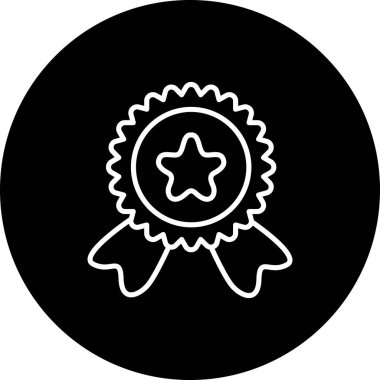 Rozet simgesi, vektör illüstrasyonu basit tasarım