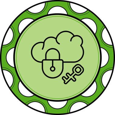 Bulut Anahtar Yönetimi Simgesi, Beyaz Arkaplan Görüntü