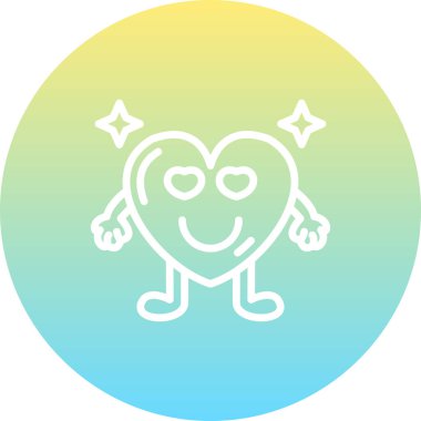 Smiley Heart Yenilikçi Düz Ürün Tasarım Sembolü