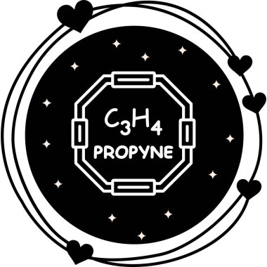 Propyne molekülünün kimyasal yapısı, basit web simgesi
