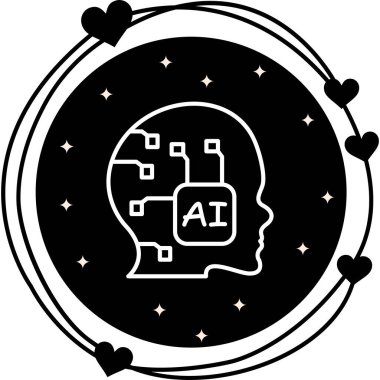 AI Model Satır Simgesi Basit İllüstrasyon Beyaz Arkaplanda İzole Edildi