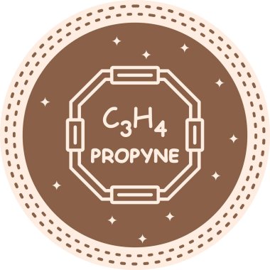 Propyne molekülünün kimyasal yapısı, basit web simgesi