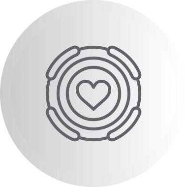 Kalp Kalın Eşsiz Web Grafik Çizimi