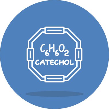 Catechol molekülünün kimyasal yapısı, basit web simgesi