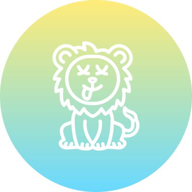 Aslan Hattı Simgesi Beyaz Arkaplanda İzole Edildi