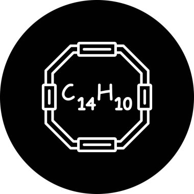 Antrakene molekülünün kimyasal yapısı, basit web simgesi