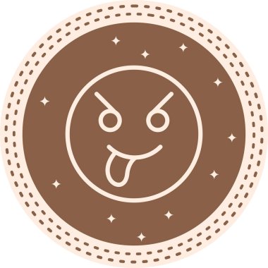 Çizgi film karalama simgesi web işareti, beyaz arkaplanda izole edilmiş emoji simgesi