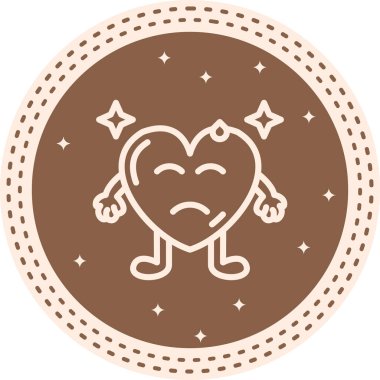 Soğuk Terli Kalp Eşsiz Düz Dijital Nesne Tasarımı