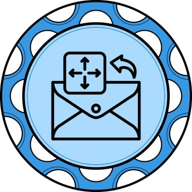 E- posta satırı simgesi, beyaz arkaplan üzerine basit illüstrasyon