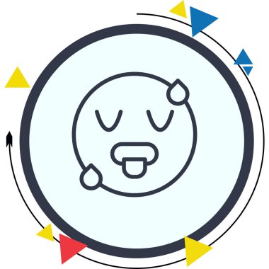 Çizgi film karalama simgesi web işareti, beyaz arkaplanda izole edilmiş emoji simgesi