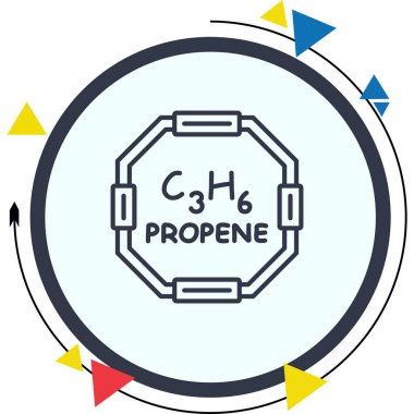 Propene molekülünün kimyasal yapısı, basit web simgesi