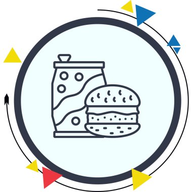 Fast Food Rafmed Zarif Vektör Sanat Nesnesi