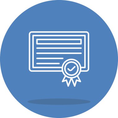 Diploma Çizgisi Simgesi, Beyaz Arkaplan Üzerine Basit Görüntü 