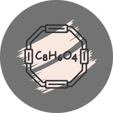 Chemical structure of Terephthalic Acid molecule, web simple icon