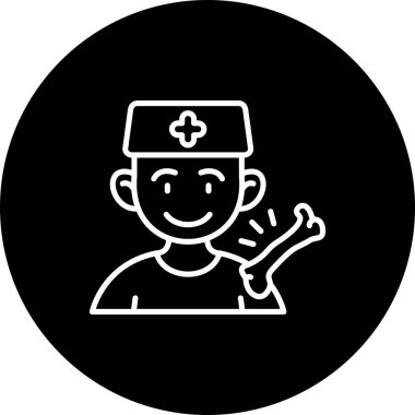 Ortopedik Uzman Ağ ikonu vektör çizimi