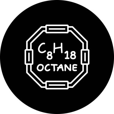 Octane molekülünün kimyasal yapısı, basit web simgesi